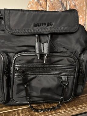 Madden NYC  Black Nylon Utility Backpack
